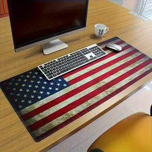 1pc American Flag High Detail Print Lengthened Extra Large Rectangular Pad - Anti-slip Base, Gaming/Office Use, Festive Decor, Home & Party Bag Gift Option