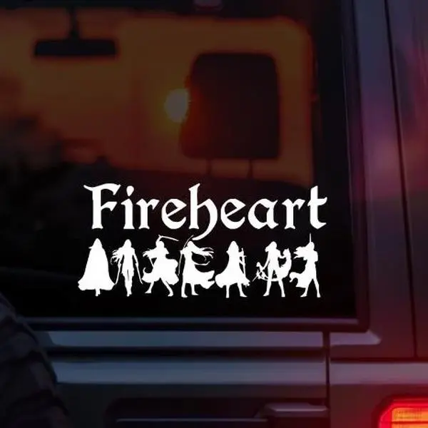 Throne of Glass Fireheart Aelin Silhouette Vinyl Car Decal – 7 Silhouettes Representing Each Book in the Series – Fantasy BookTok Sticker for Sarah J Maas Fans, Romantasy Readers, and Strong Female Character Lovers – Bookish Vinyl for Cars & Laptops