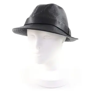 Pre-owned GUCCI Calfskin Small Leather Goods Guccissima GGPattern Cowhide Hat