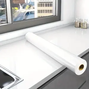 Thick PVC Glossy Wallpaper Roll, DIY Peel & Stick, Width 15.74", Universal for Living Room, Bedroom, Kitchen, Furniture Renovation