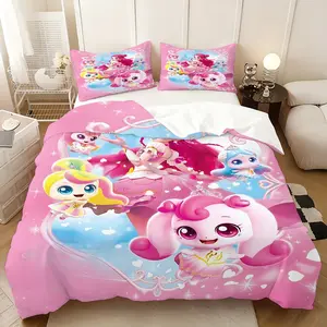 3PC,Catch Teeny Ping design three-piece bedding set, soft, comfortable and skin-friendly, universal in all seasons, bedding set, no pillow core, no quilt core, suitable for bedrooms, guest rooms - (1 quilt cover + 2 pillowcases)
