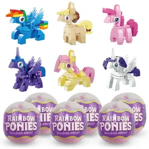 Anditoy 6pcs Unicorn Building Blocks Toys in Plastic Egg Surprise Set for Kids Boys Girls, Cute Mini DIY Unicorn Puzzle Bricks, Party Favors, Classroom Rewards, Easter & Valentine’s Day Gift for Kids, Perfect Holiday Stocking Stuffer, Fun Collectible Toy