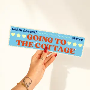 Heated Rivalry Bumper Sticker - Get in Losers! We're Going to the Cottage Car Magnet Gift for Girl