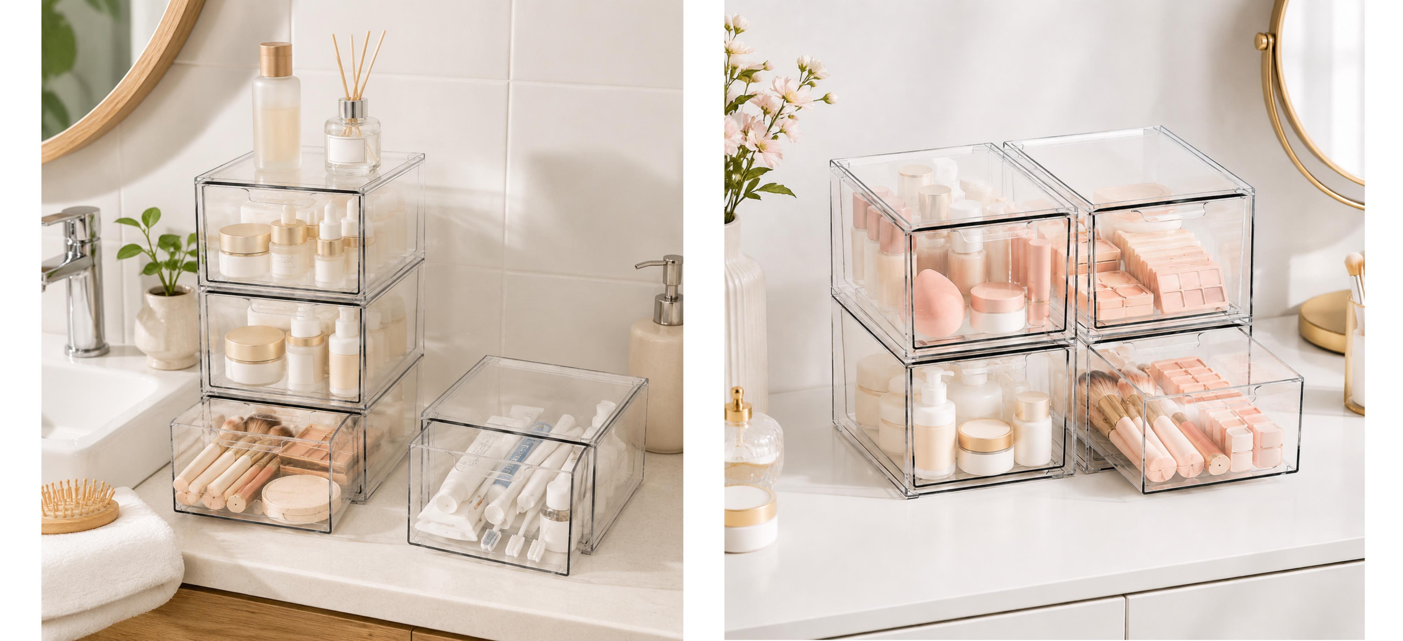 13 Drawers Clear Stackable Acrylic Storage Box, Versatile Organizer for Bathroom, Vanity, Kitchen Cabinets, Pantry & Home Organization Storage Containers 13 Drawers Clear Stackable Acrylic Storage Box, Versatile Organizer for Bathroom, Vanity, Kitchen Cabinets, Pantry & Home Organization Storage Containers