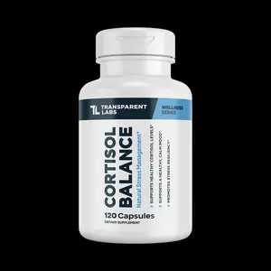 Transparent Labs Cortisol Balance 120 Capsules - Natural Stress Defense for Mood Energy & Hormone Balance - Made in USA GMP Certified
