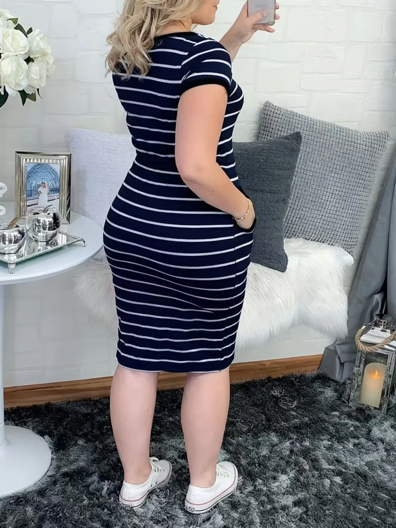 blue plaid bodycon dress 90s Blue Plaid Mini Dress