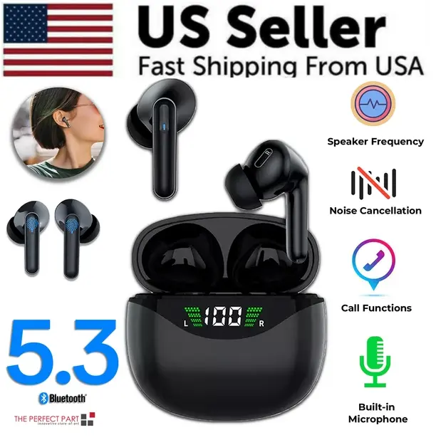 Wireless Bluetooth Electronic Audio Earbuds with Batteries - Stereo In-Ear Sport Headset