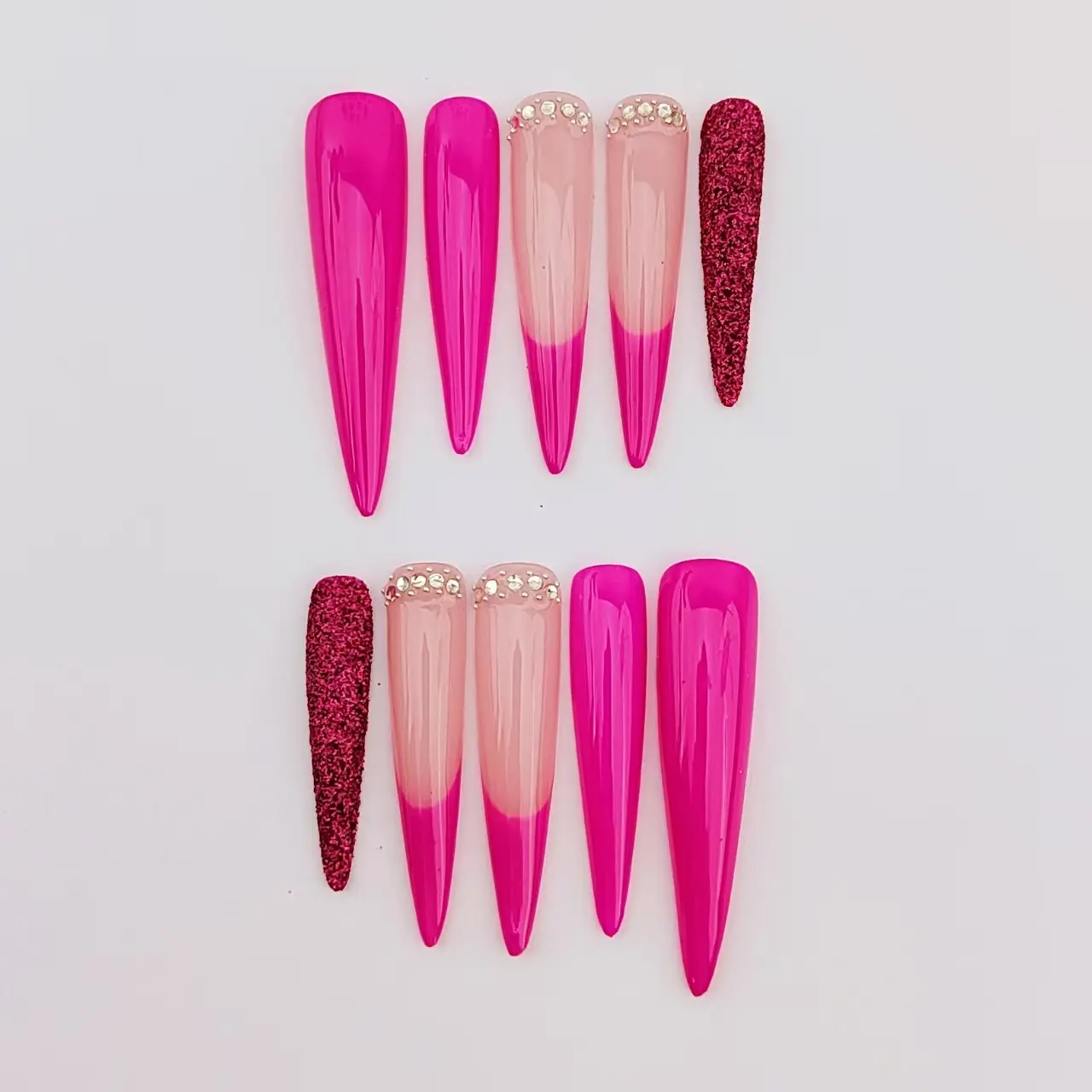 i Nail MOST LOEVED COLLECTION 10PCS Handmade Press On Nails Reuseble 3D Summer 2025/ Prom