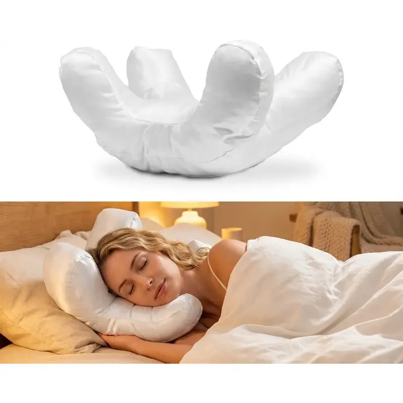 Maternity Support Pillow, Ergonomic Bone Shape Design for Wrinkle-Resistant & Anti-Acne Benefits, Polyester-Cotton Sleep Aid for Postnatal & Lactation Support, Wedge, Neck Support