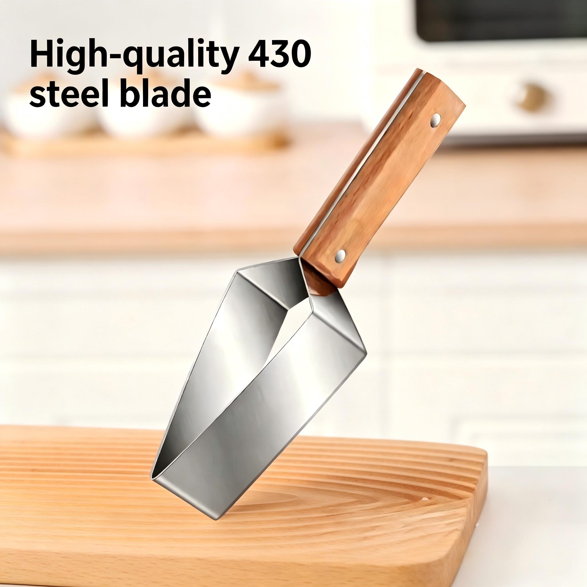Stainless steel watermelon slicer,multi-functional fruit slicer,StainlessSteel Melon Slicer with Wooden Handle,FruitCutting Tool for Watermelon