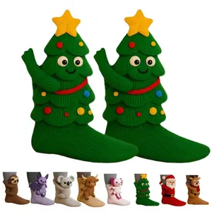 2026 New 3D Knit Animal Socks, Cute Textured Socks, Novelty Floor Socks for Christmas, Winter Warm Socks, Women & Teen Girls Gift, Fun Sloth Design