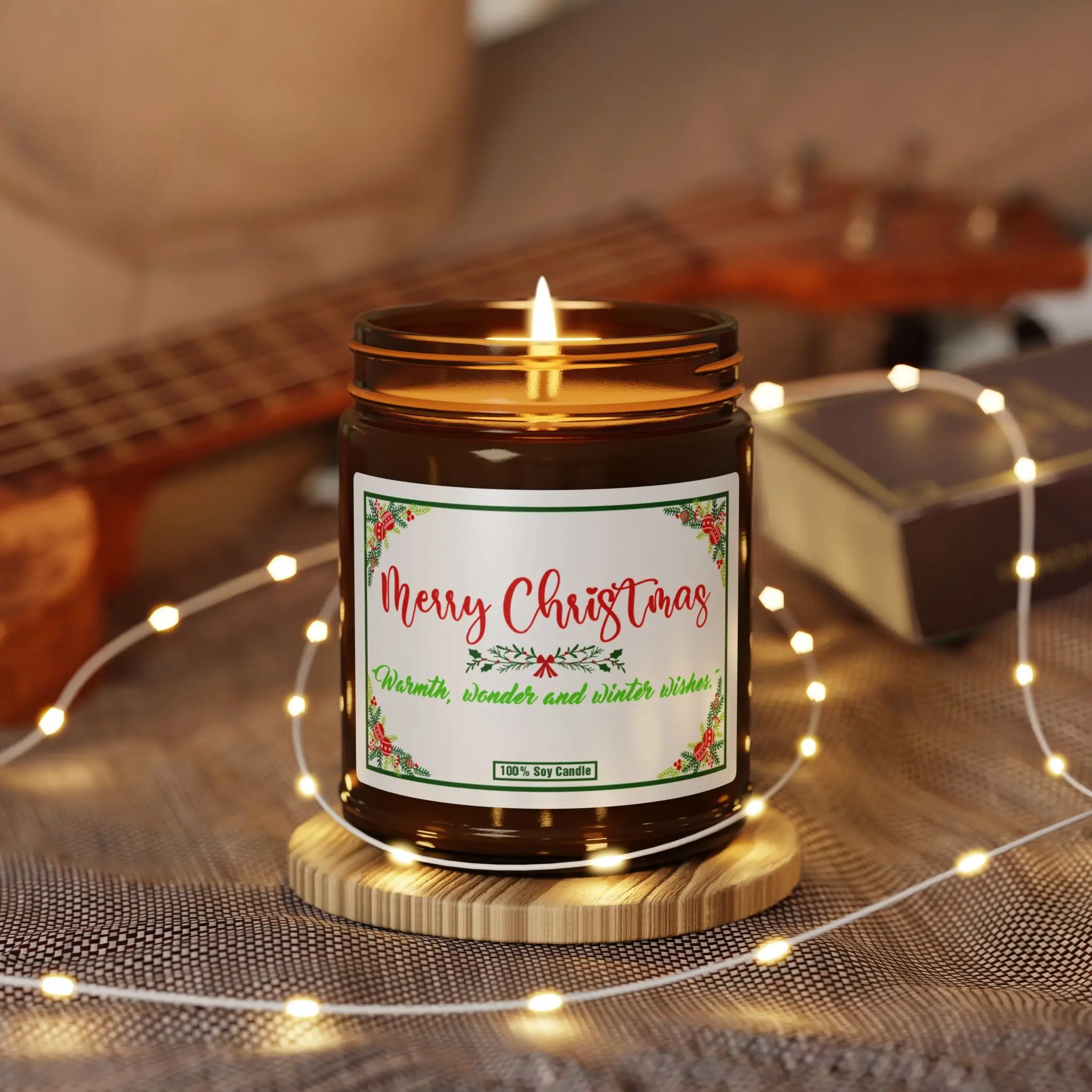 Christmas Candle Scented Soy Candle, Holiday Gift, Christmas Decor, Housewarming Gift, Christmas Gifts, Fragrance Candle, Multi-Size Jar