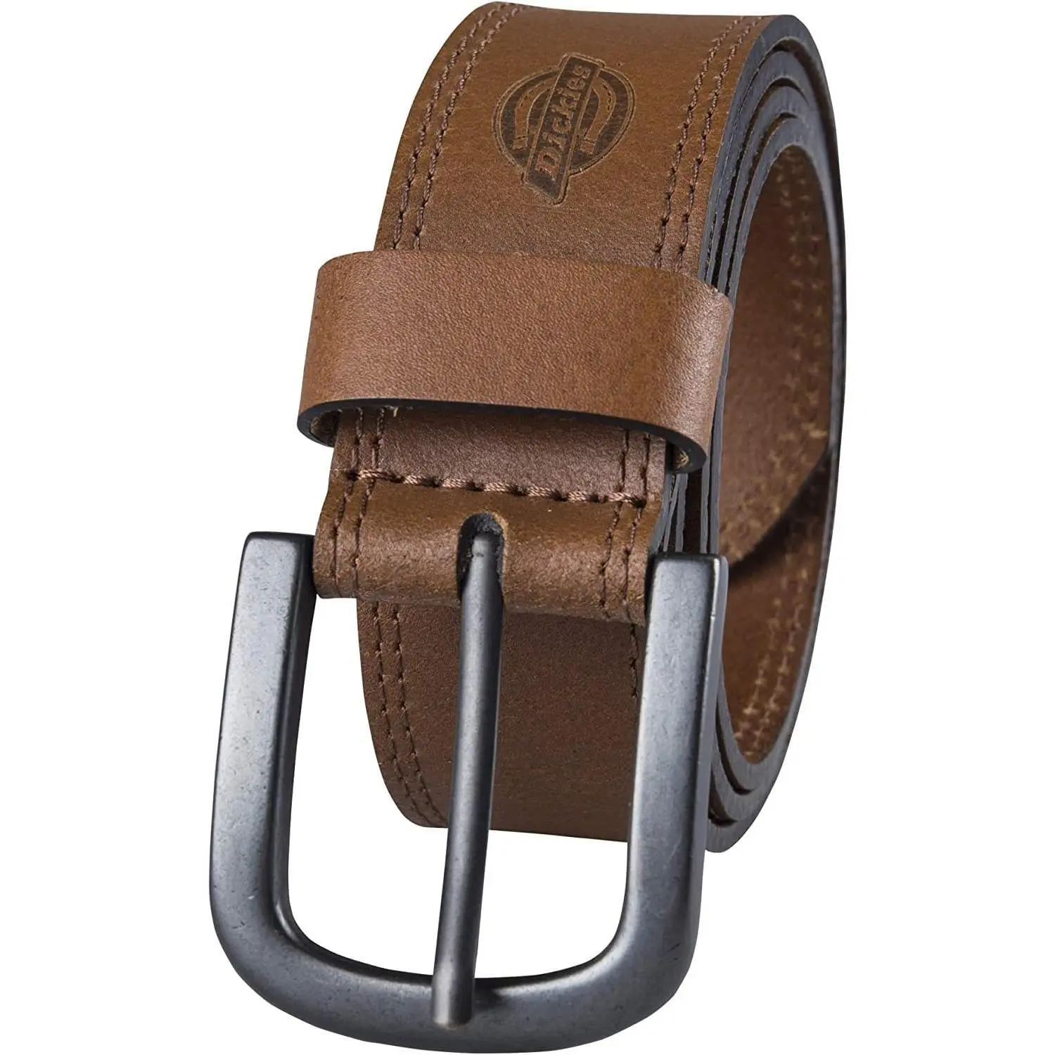 Dickies Men's Casual Leather Belt, Brown, 30-32