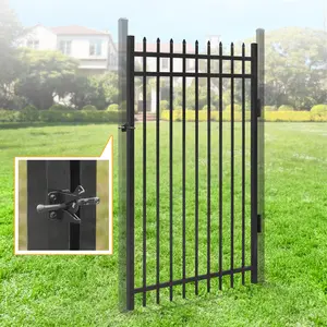 Fencer Wire Heavy Duty Pinnacle Fence Gate, 6FT Height x 4FT Width Outdoor Fence Gate, Outdoor Anti-Rust Metal Steel Gate for Fencing Barrier, Decorative Garden Gate for Residential, Yard, Pool, Patio, Pack of 1/5/10