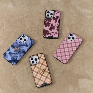 DarlingCase Pink Checkered iPhone Casing - Durable Double Layer Silicone Cover, Smartphone & Cellphone Accessories for iPhone 17 Pro Max, 16 Pro, 15, 14, 13, 12 | Ideal Gift for Girls