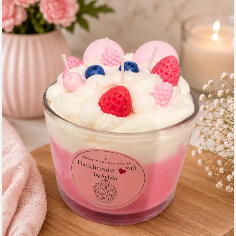 Birthday Cake Candle  | Handmade Soy Dessert Candle | Sweet Vanilla Cake Scent | Birthday Gift
