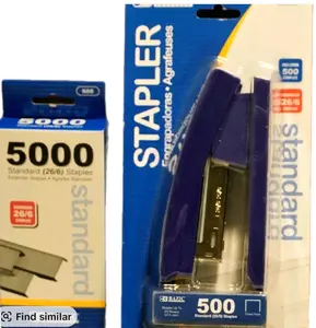 Random Color Stapler and Staples Pins Set Includes 2 Packs of 500 & 5000 Staples for Office Home Use