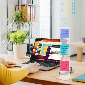 Detachable Acrylic Monitor Memo Board & Memo Message Board Holder by Computer Screen Sticky Note Stand Message Panel Reminder for Office Desk Accessories