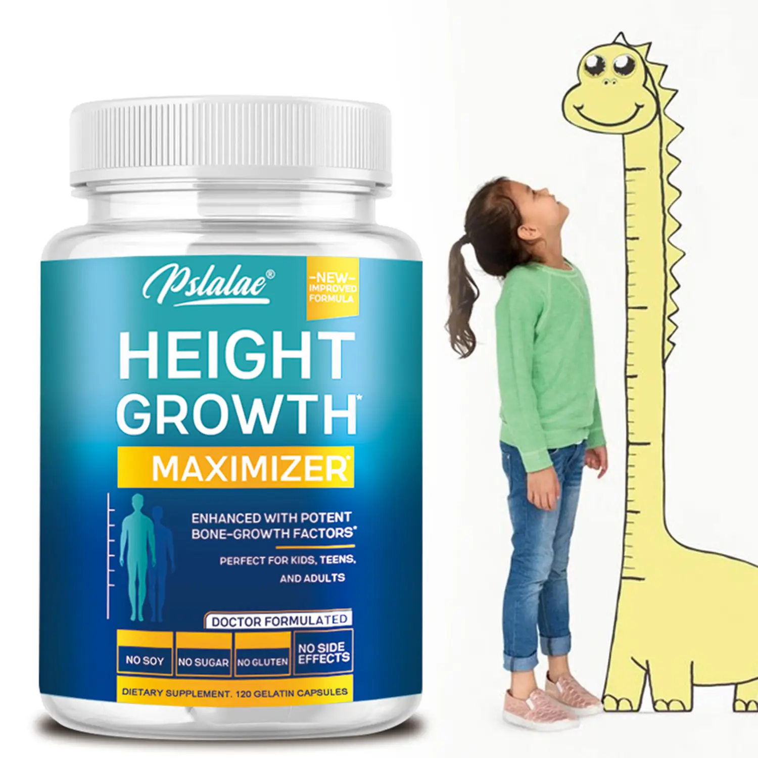 Pslalae Growth Capsules - Natural Height Increaser -120 Capsules