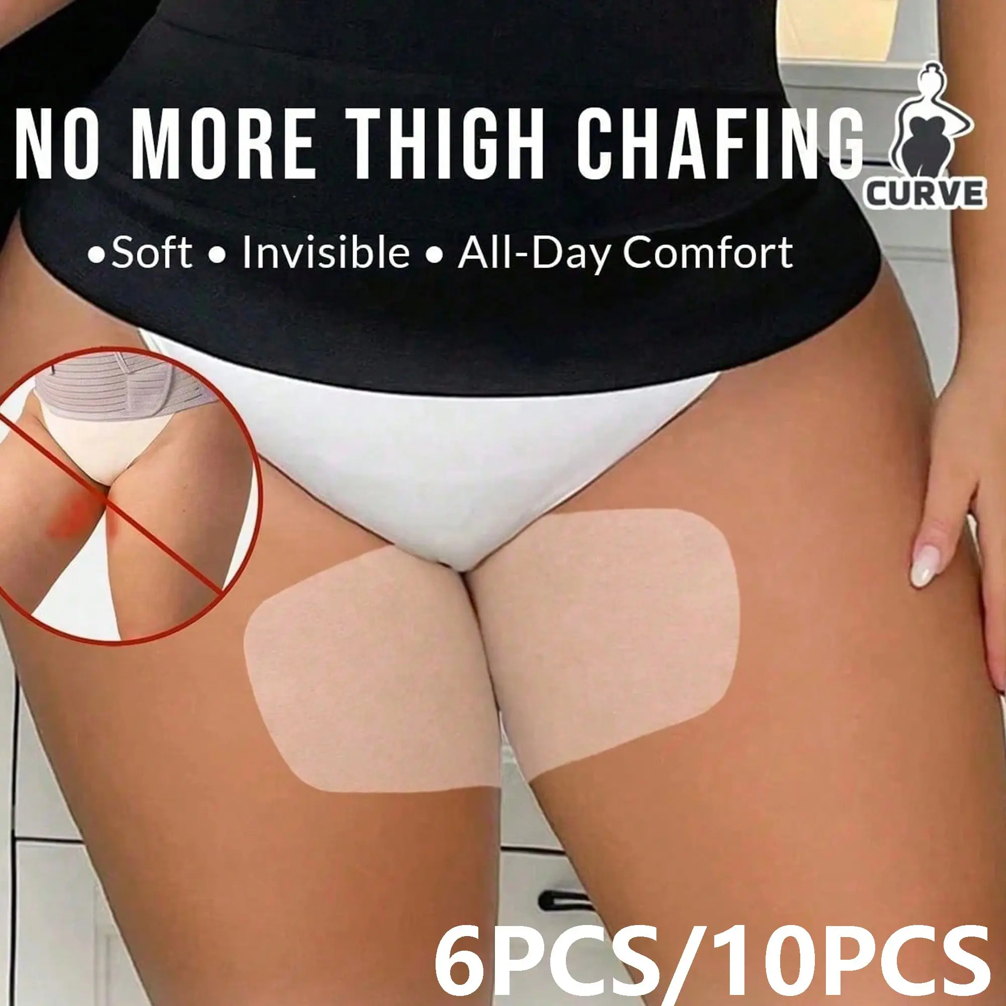 Disposable Non-Woven Thigh Friction Pad, Unisex Friction Protection, Thigh Chafing, Large Size, Soft Breathable, Summer Invisible Sweat Barrier, Ideal for Running, Hiking, Fitness and Daily Wear