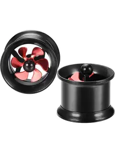 2PCS Windmill Ear Plugs Tunnels 316L Stainless Steel Double Flared Ear Tunnels Plugs Expanders Gauges for Ear Piercings Body Jewelry