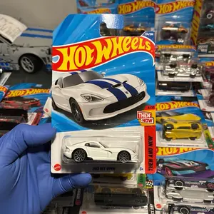 Hot Wheels 2013 SRT Viper - Rare Collectible Diecast Car Model - White with Blue Stripes - Main Account Hunt Item