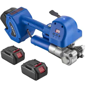 VEVOR Electric Strapping Machine, 2x 4000mAh Batteries, Automatic Strapping Tool with Digital for 0.394-0.748 inches Wide PET Straps, Handheld Banding Tools for Packaging Box Pallet