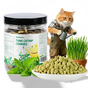 Cat Grass Treats with Salmon & Catnip | Hairball control and Training treats | Teeth cleaning snack Reduce plaque (5.29oz, Salmon & Catnip Flavor)