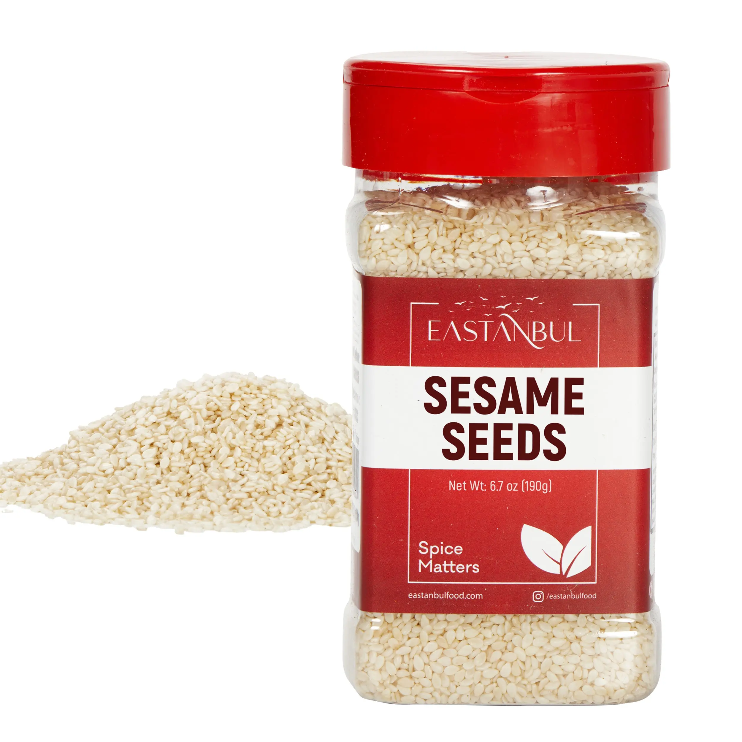 Eastanbul Sesame Seeds, Hulled White Sesame Seeds, Hummus, Tahini, 6.7oz Flavor