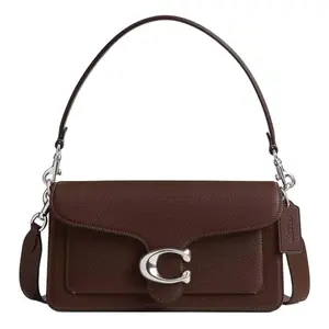 COACH Tabby 26 Crossbody Bag for Women – Polished Pebbled Leather, Logo Detail, Maple Color