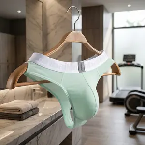 Men's Dual Pouch Ice Silk Briefs Underwear - Open-Fly Breathable Sexy Panties Comfortable Supportive Boxers for Daily Wear Active Lifestyle Lightweight Soft Fabric Fashion Underwear