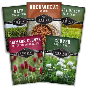 Cover Crop Seed Collection – 5 Variety Garden Mix for Soil Building, Raised Beds & Small Garden Spaces