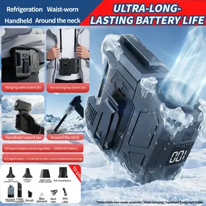 1 Count Portable Waist Fan 110000RPM Strong Airflow Waist Fan Belt fan With 4 Speeds adjustment Rechargeable Personal Fan for Outdoor Jobsite