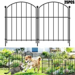 Garden Fence 10 Pack , Metal Fence,Rustproof Decorative Fence,Animal Wire Fence,Wrought Iron Fence, Outdoor Picket Fencing No-Dig for Yard, Lawn and Patio