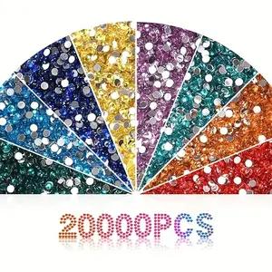 Each pack of 1000 diamond painting beads, 20 colors, 20,000 round diamonds, 5D diamond painting accessories, Diamond Painting Kit, suitable for DIY painting and pasting diamonds and handmade clothing, toys, and so on.