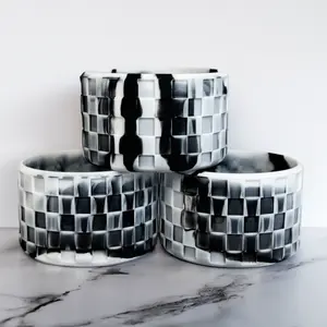 Black and White Silicone Boot for Tumblers, Tumbler Accessories, Neutral, Protective Silicone 3D Tumbler Boot, Checkered Tumbler Boot