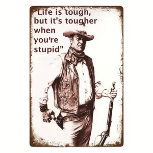 1count Metal Tin Sign (12x8 inches/30x20cm), Legendary Cowboy Poster Artwork, Water-proof & Dust-proof, Funny Home Room Wall Decor
