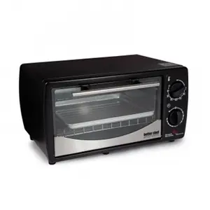 212 MAIN Compact Toaster Oven Broiler - 9L Kitchen Appliances with Stainless Steel Front, Black Finish, Bake Roast Toast, and Quartz Heat Functions