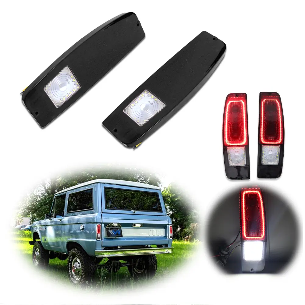2pcs Smoked Red LED Tail lamps Lights For 1967 1968 1969 1970 1971 1972 Ford Truck F100/250/350 E100 E200 Bronco,Replace OEM C7TZ-13450-E & F