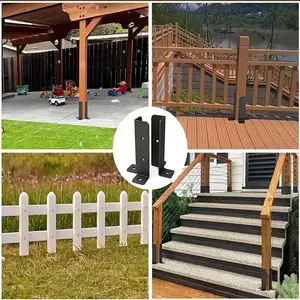Post Stabilizer Bracket 2pcs, Adjustable for 1.5-2 Inch Posts, Metal Wood Fence Hardware, Durable Anchor System