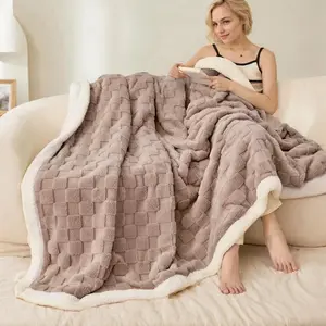 Cozy Plush, Thick Soft Warmth, Skin-Friendly All-Season Use, Fashionable Checkered Pattern, Anti-Static, Soft Comfy Blanket