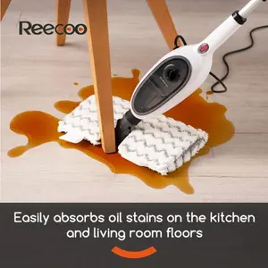 Steam Mops for Floor Cleaning, Unique Double-Sided Flip Design, 15 Seconds Fast Heating 10-in-1 Steam Cleaner for Kitchen, Living Room Wood Floor Tile Cleaning