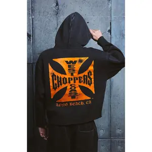 West Coast Choppers Men's Orange Core Logo Hoodie