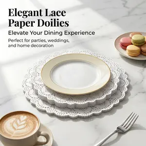 36pcs Round Lace Paper Doilies Set - 6.5", 8.5", 10.5" White Decorative Paper Placemats for Cake, Dessert, Party Table Decoration & DIY Crafts