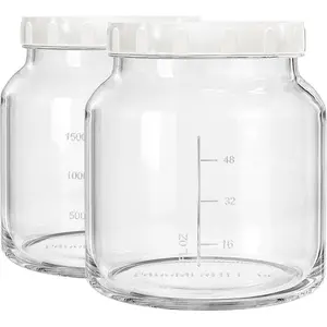 2 Pack 79 Oz Glass Jars with ,  Airtight and Leak-proof Half Gallon Mason Jar, Pickle Jar Mason Jar Wide Mouth for Cold Brew, Kombucha, Ice , Pickle Eggs, Flour, Sugar
