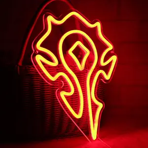 World of Warcraft Neon Lights, LED World of Warcraft Neon Lights With Dimmer, USB Night Light, Suitable for Men's Lounge, Bar, Game Room, Bedroom, Birthday, Youth Friends Gathering gifts.