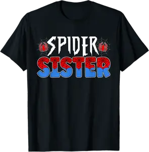 Funny Spider Web Sister Family Matching Birthday Boy T-Shirt - 83B0DT9QQGCX