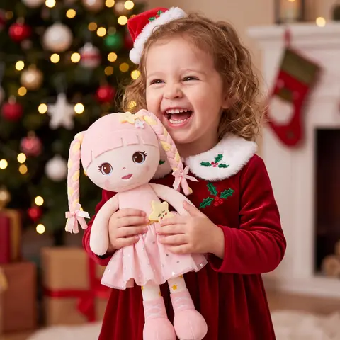 16 in Princess Plush Rag Doll for Toddlers - Soft Curly Pigtail Dress Up Doll, Fluffy Stuffing, Machine Washable, Photogenic, Christmas Stocking Stuffer, Birthday Gift, Play & Decor Toy