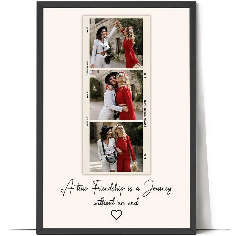 Personalized Best Friend Photo Collage Print, Custom Friendship Wall Art, Thoughtful Bestie Gift, Friends Memory Keepsake Decor