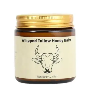 Lopeie Whipped Grass-Fed Beef Tallow Honey Balm, 4 Oz Moisturizing Cream, Soft & Smooth Skin, Handmade All-Natural Moisturizer, Hydrating Body Care, Moisture, Smoothing